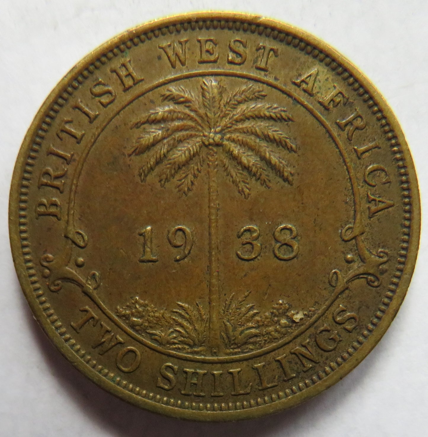 1938 King George VI British West Africa 2 Shillings Coin