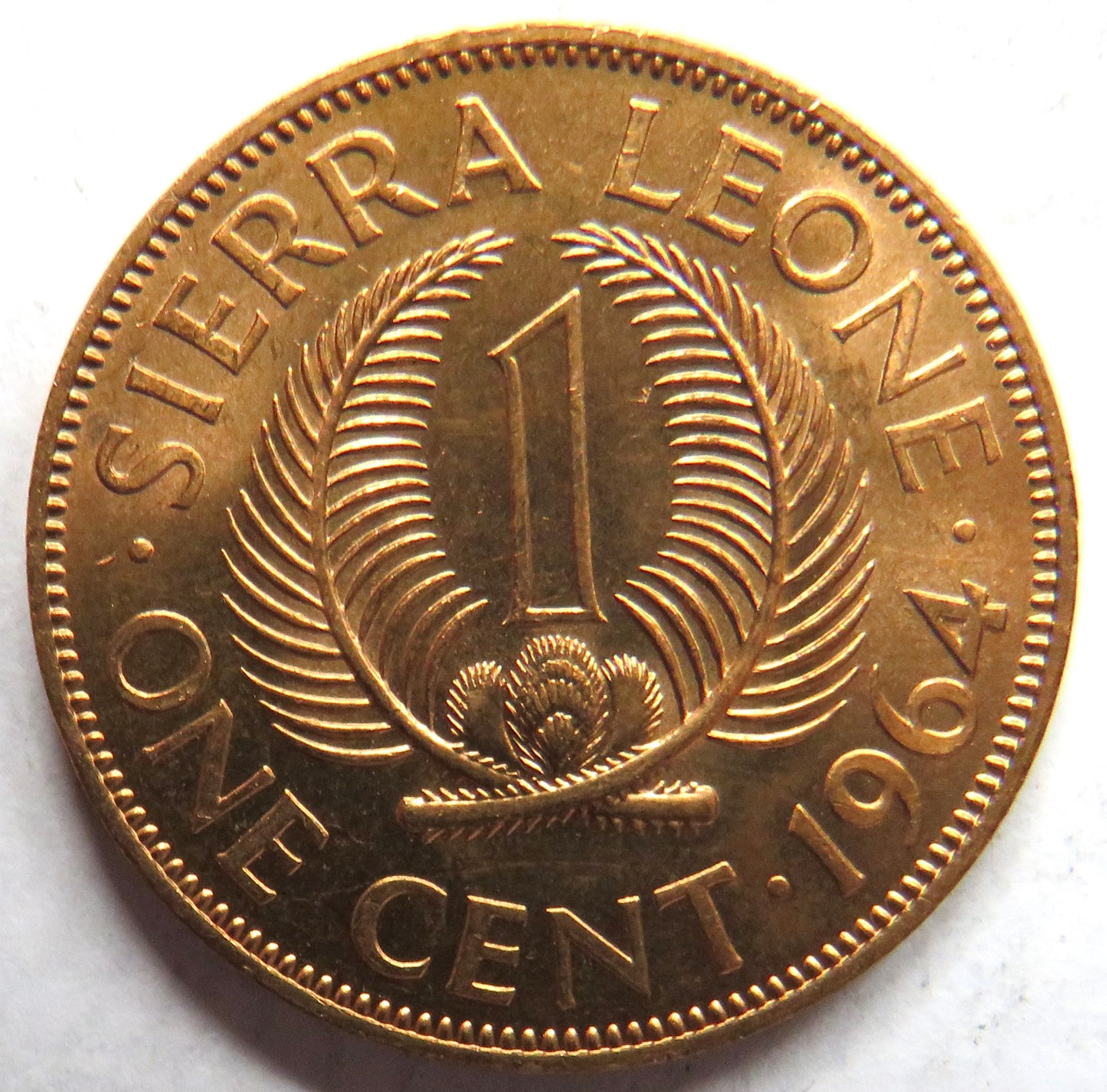 1964 Sierra Leone One Cent Coin UNC