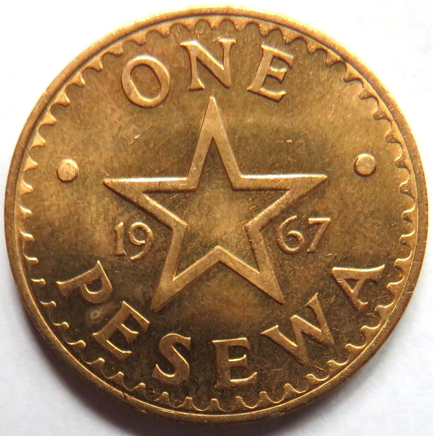 1967 Ghana One Pesewa Coin Unc