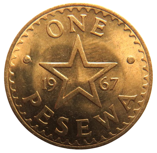 1967 Ghana One Pesewa Coin Unc