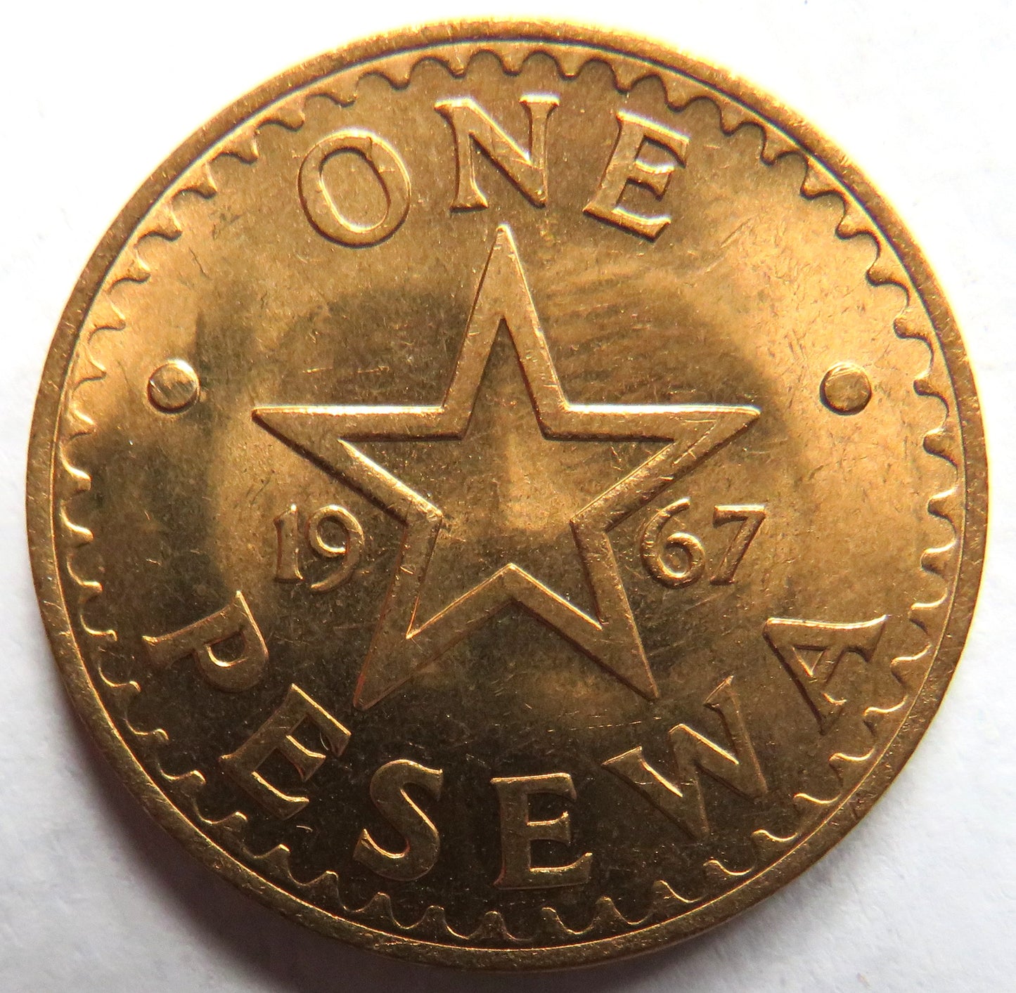 1967 Ghana One Pesewa Coin Unc