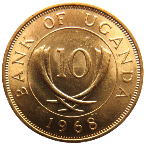 1968 Uganda 10 Cents Coin Unc