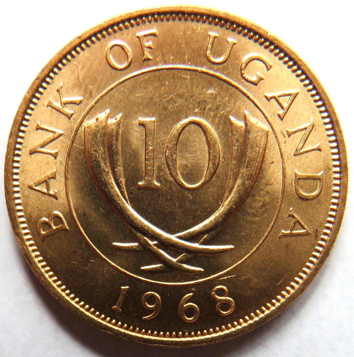 1968 Uganda 10 Cents Coin Unc