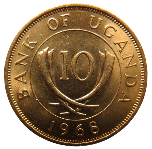 1968 Uganda 10 Cents Coin Unc