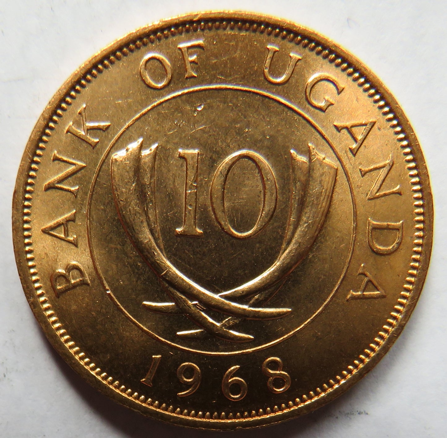 1968 Uganda 10 Cents Coin Unc