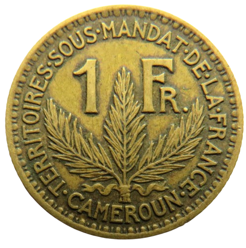 1925 Cameroon 1 Franc Coin