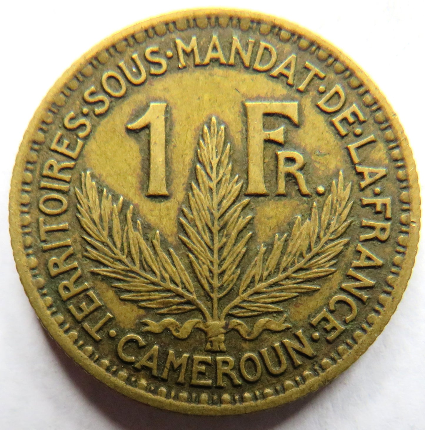1925 Cameroon 1 Franc Coin