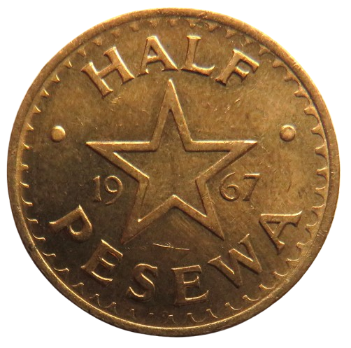1967 Ghana Half Pesewa Coin Unc