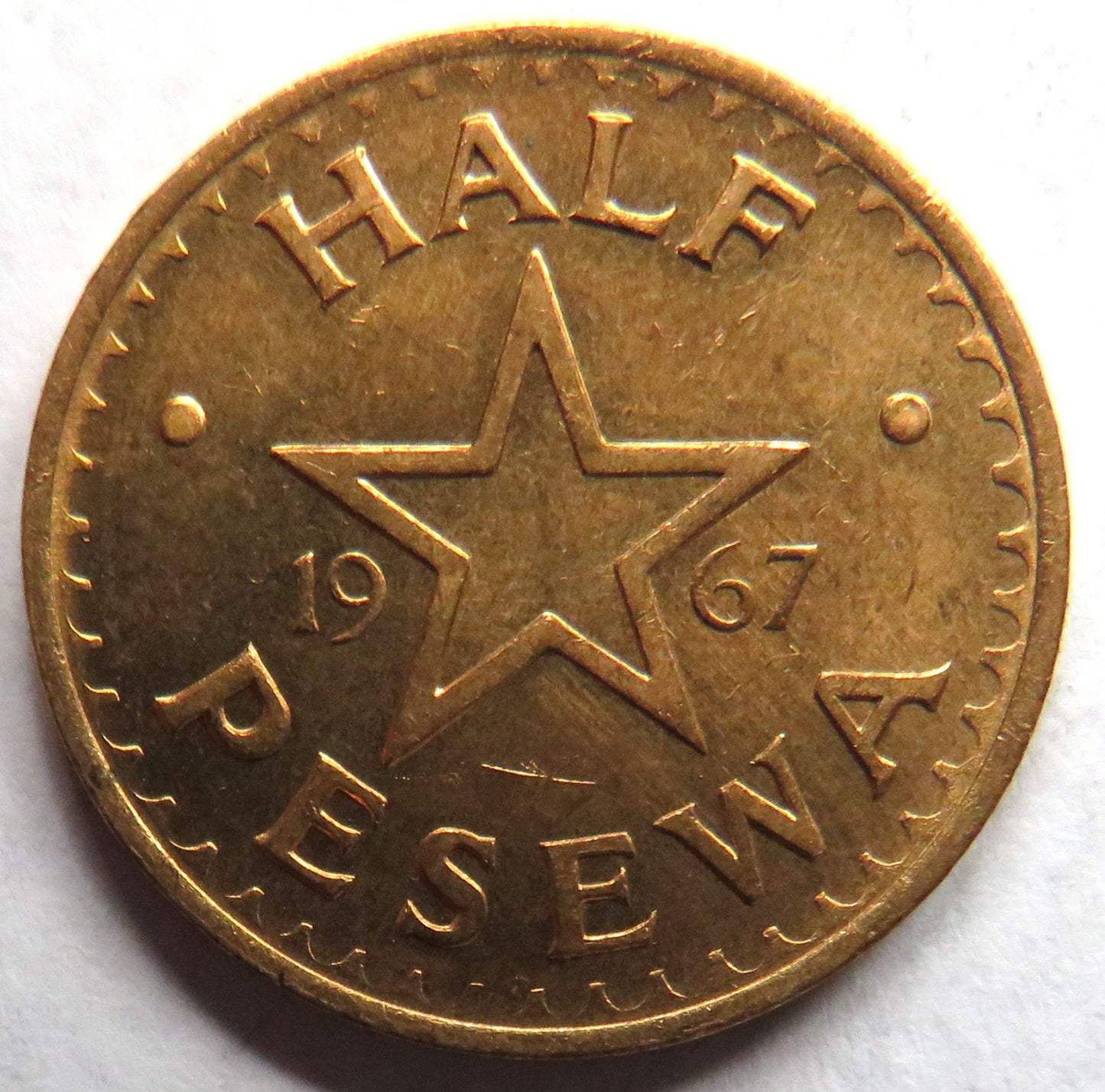 1967 Ghana Half Pesewa Coin Unc