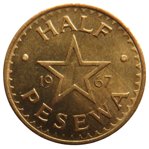 1967 Ghana Half Pesewa Coin Unc