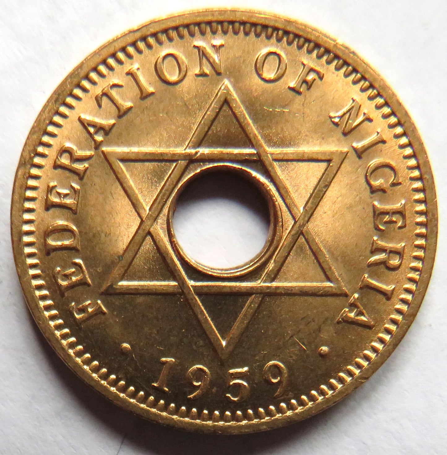1959 Nigeria One Halfpenny Coin Unc