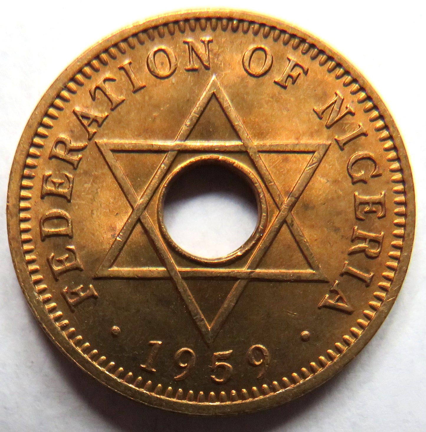 1959 Nigeria One Halfpenny Coin Unc