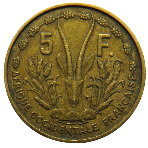 1956 French West Africa 5 Francs Coin