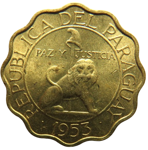 1953 Paraguay 50 Centimos Coin