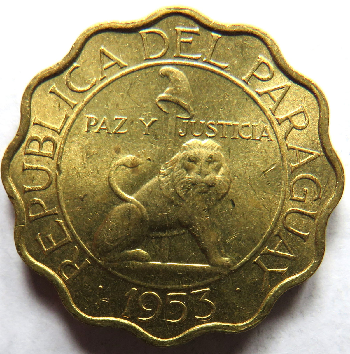 1953 Paraguay 50 Centimos Coin image 2