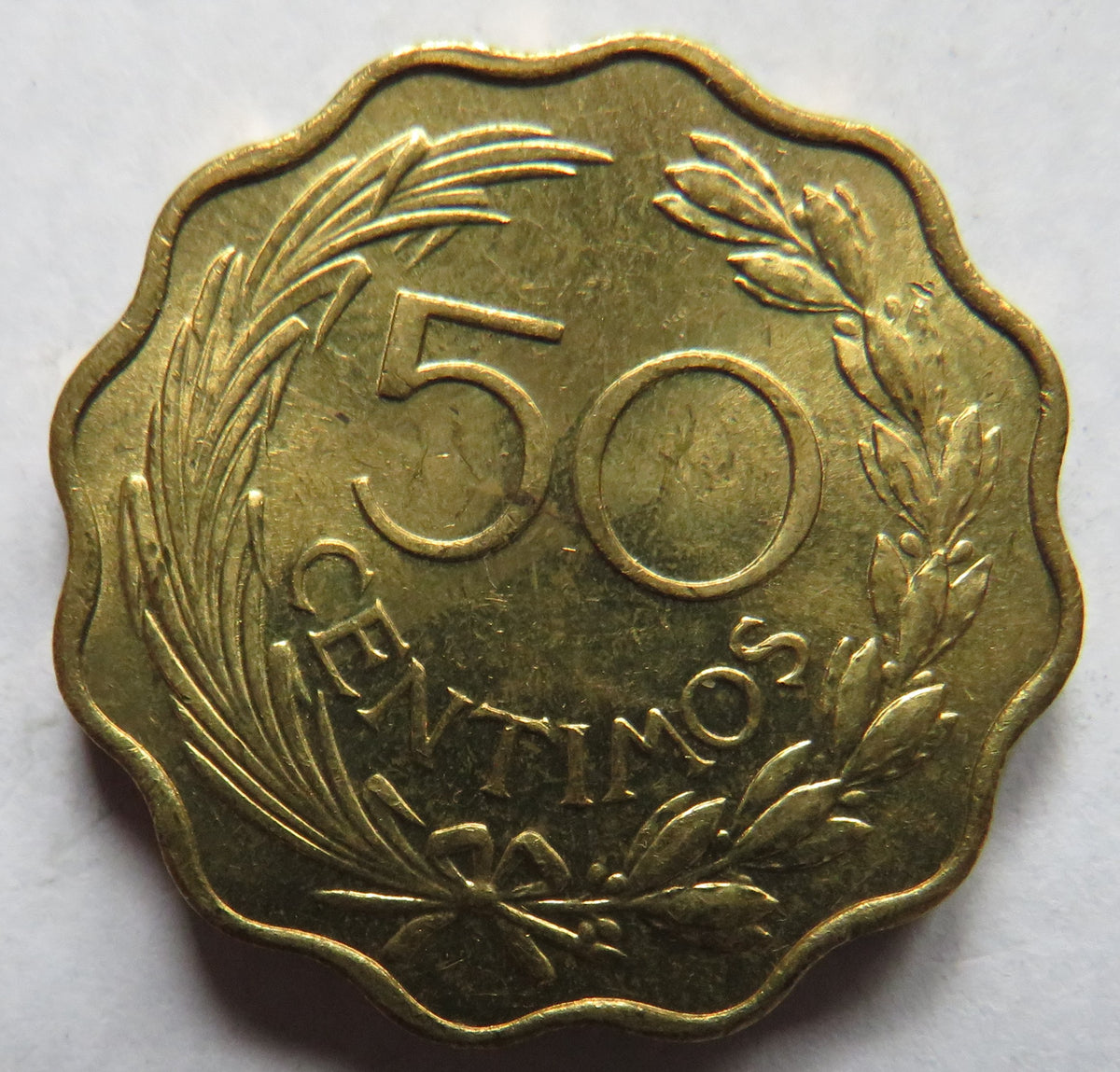 1953 Paraguay 50 Centimos Coin image 3