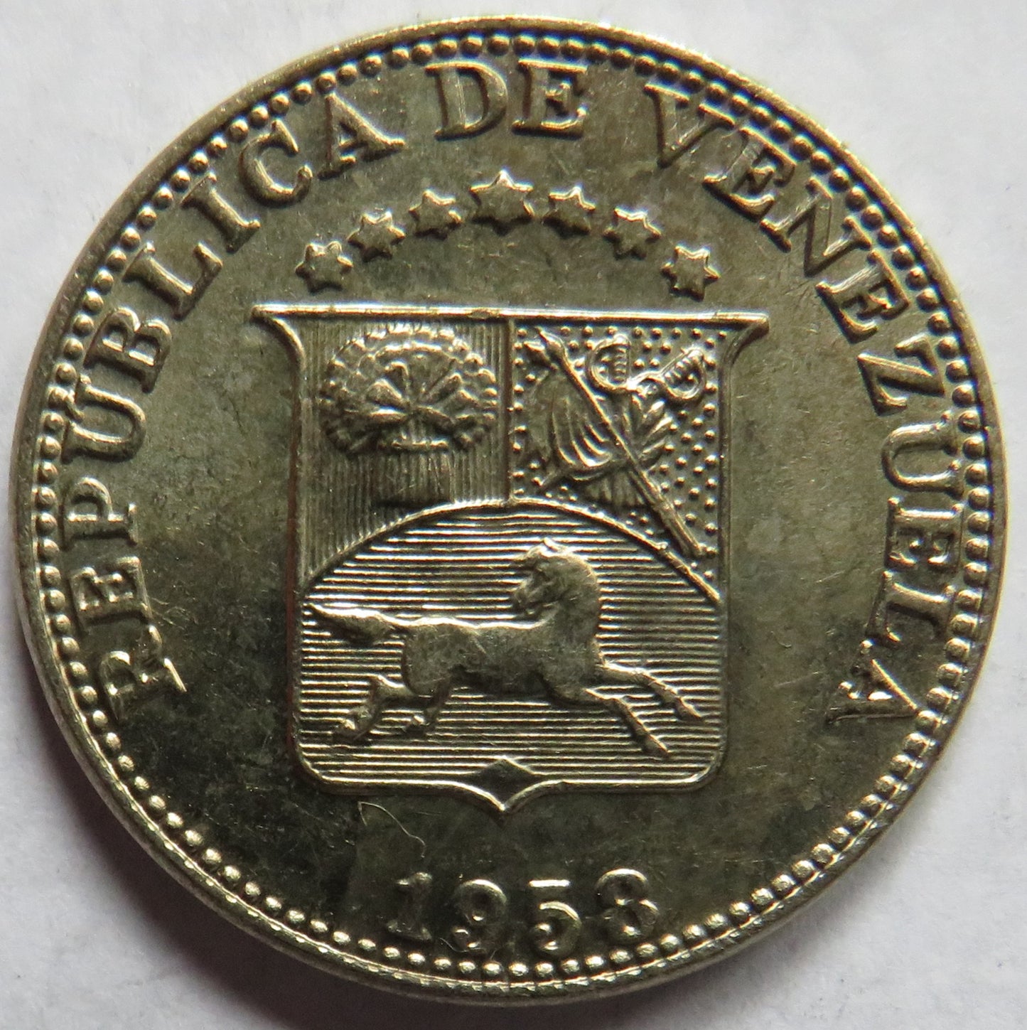 1958 Venezuela 12 & 1/2 Centimos Coin