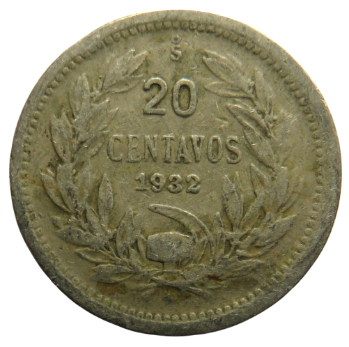 1932 Chile 20 Centavos Coin