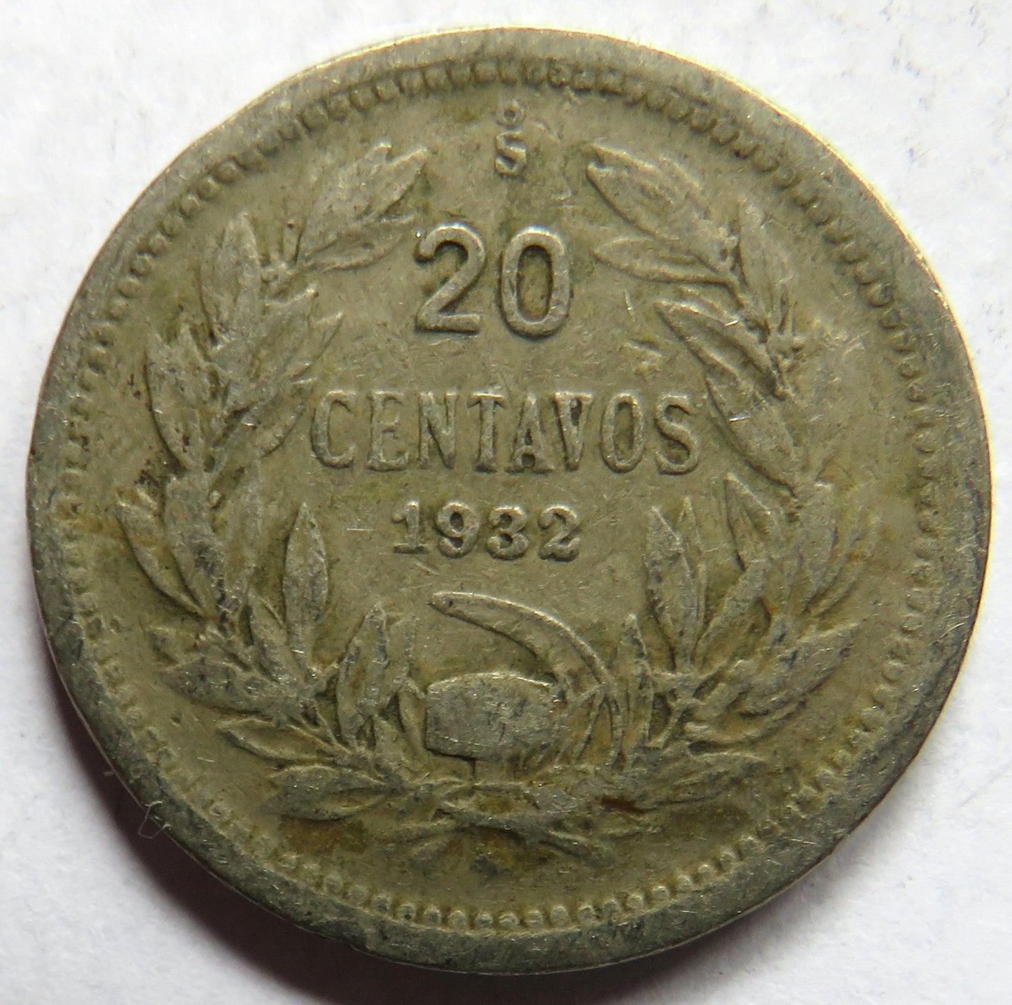 1932 Chile 20 Centavos Coin