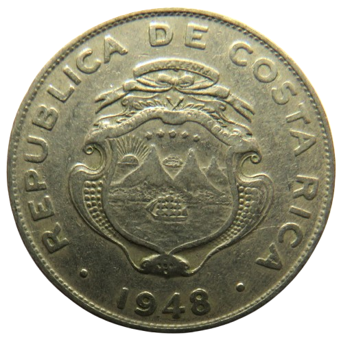 1948 Costa Rica 25 Centimos Coin