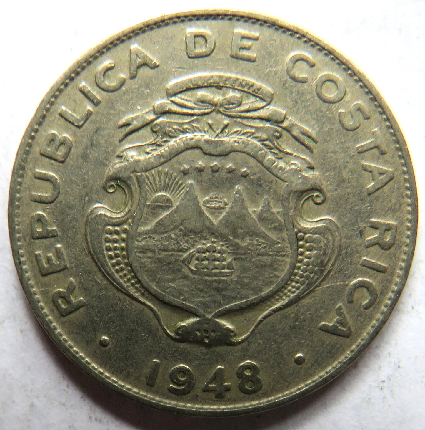 1948 Costa Rica 25 Centimos Coin