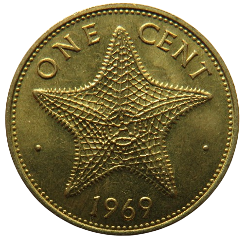 1969 Queen Elizabeth II Bahama Islands One Cent Coin