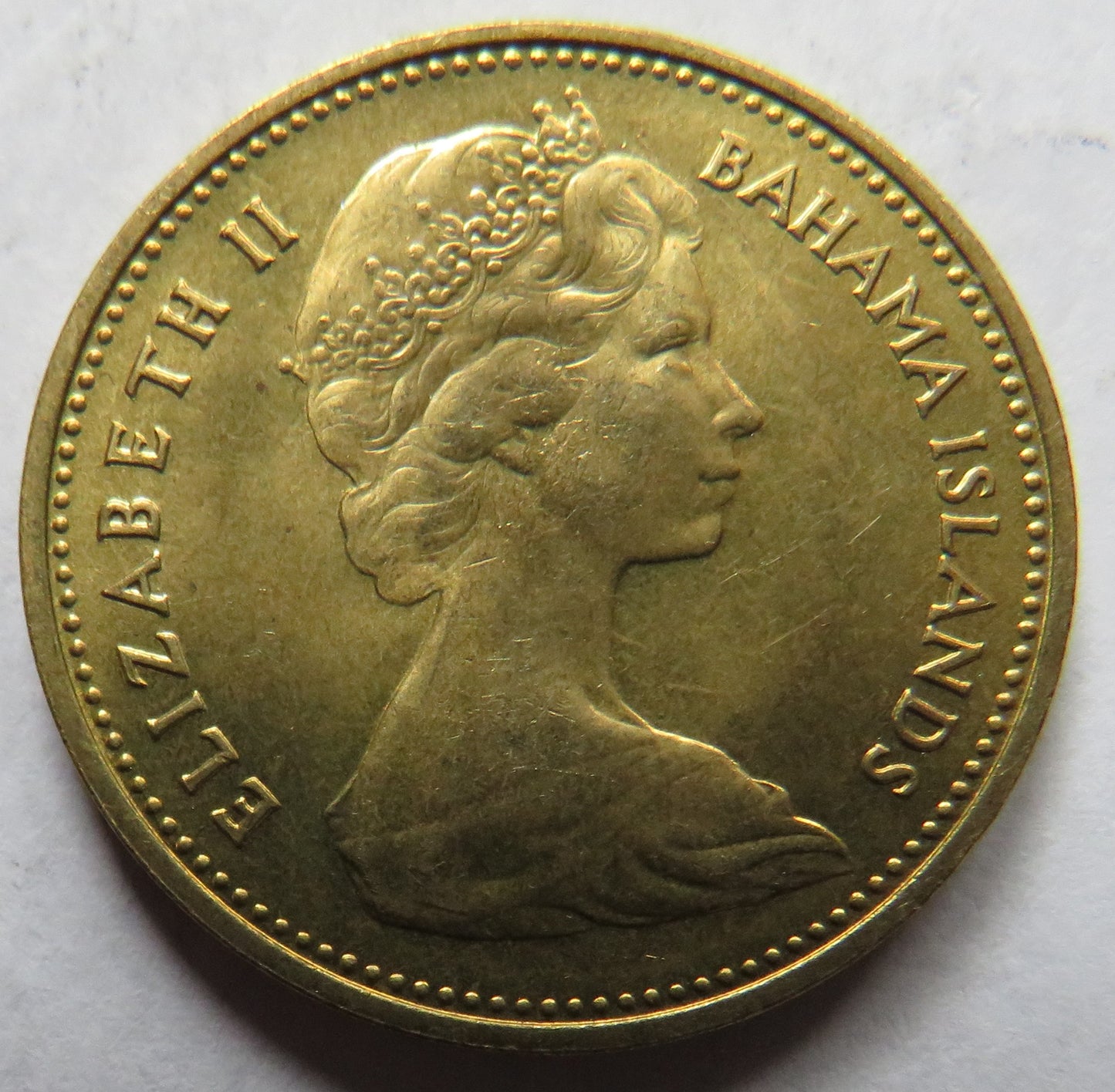 1969 Queen Elizabeth II Bahama Islands One Cent Coin