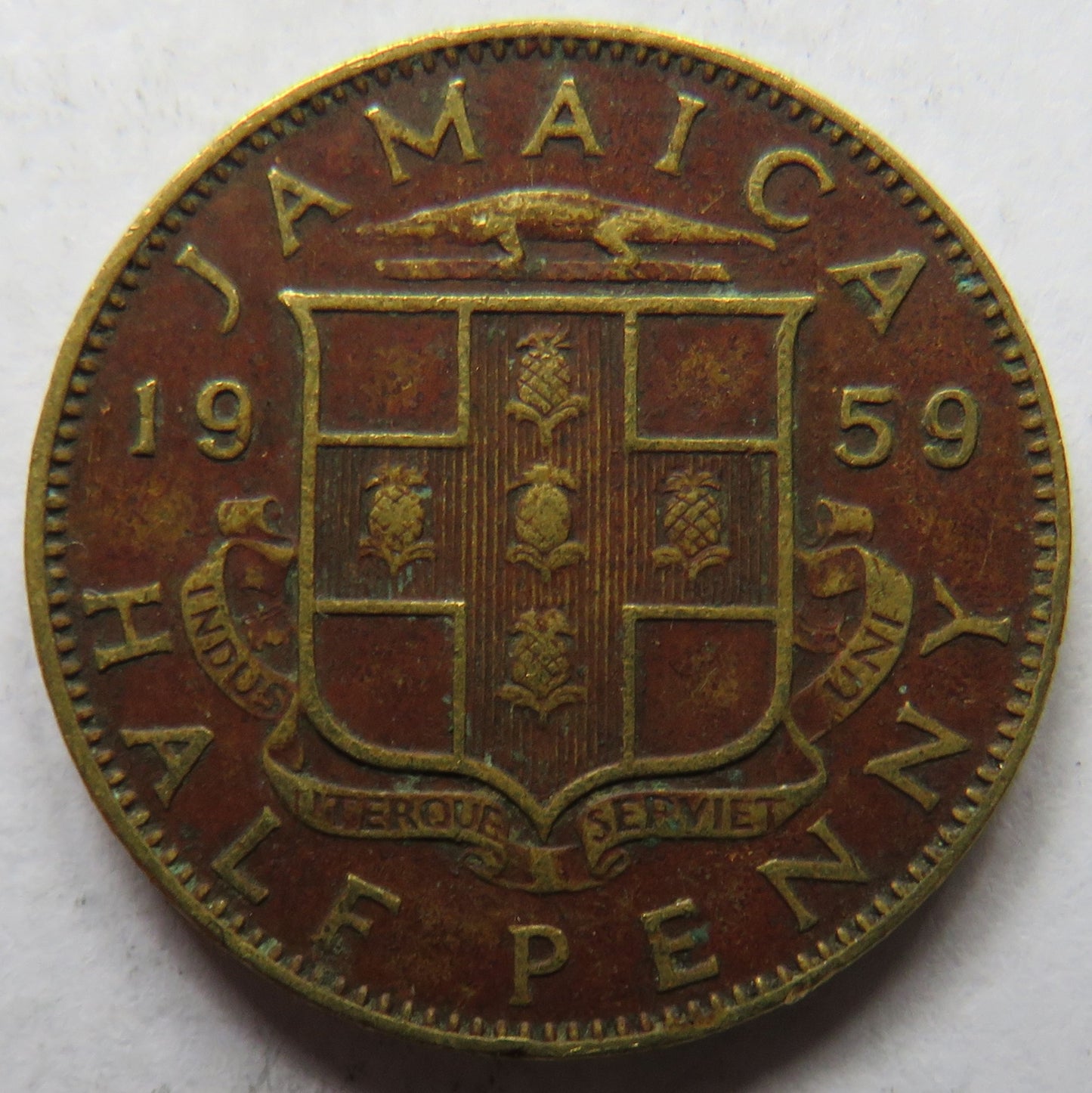 1959 Queen Elizabeth II Jamaica Half Penny Coin