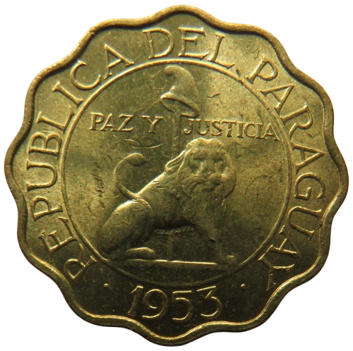 1953 Paraguay 25 Centimos Coin