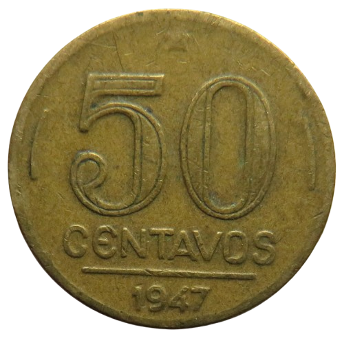1947 Brazil 50 Centavos Coin