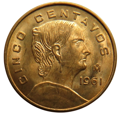1961 Mexico 5 Centavos Coin