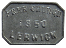 Load image into Gallery viewer, 1850 Free Church of Lerwick Communion Token
