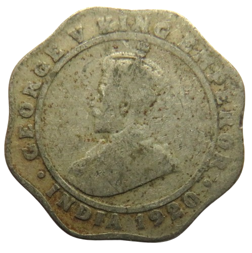 1920 King George V India 4 Annas Coin
