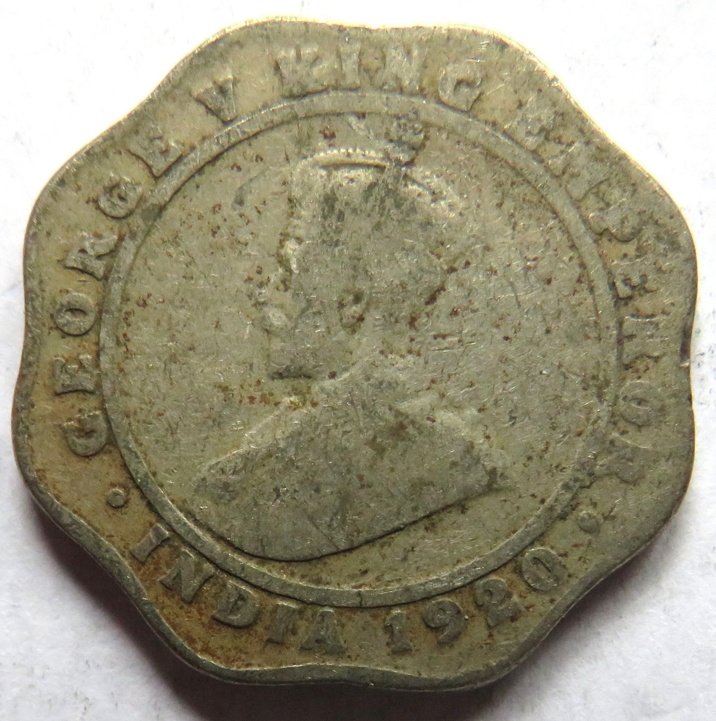 1920 King George V India 4 Annas Coin