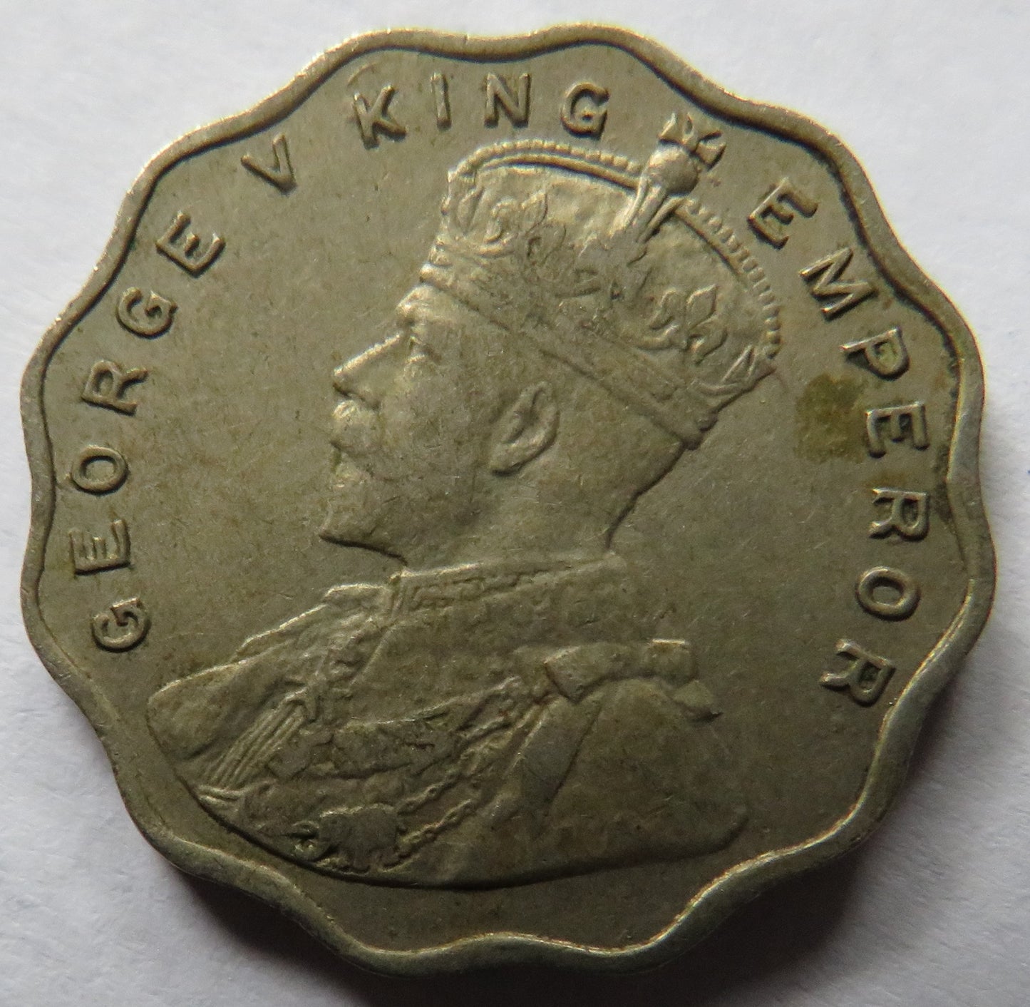 1918 King George V India One Anna Coin