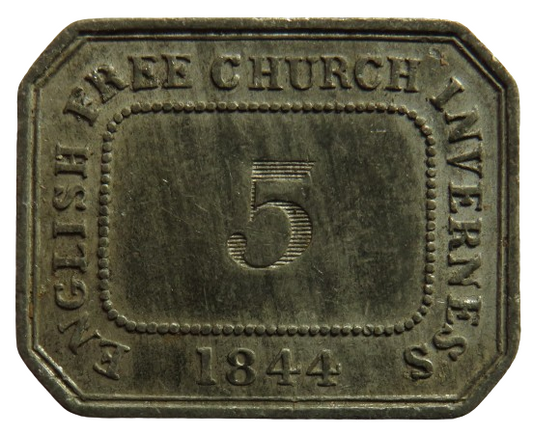 English Free Church Inverness 1844 Communion Token - Scotland