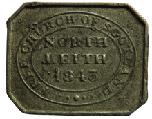 Load image into Gallery viewer, Free Church of Scotland North Leith 1843 Church Communion Token
