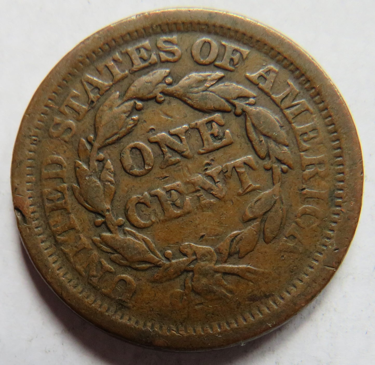 1854 USA Braided Hair One Cent Coin