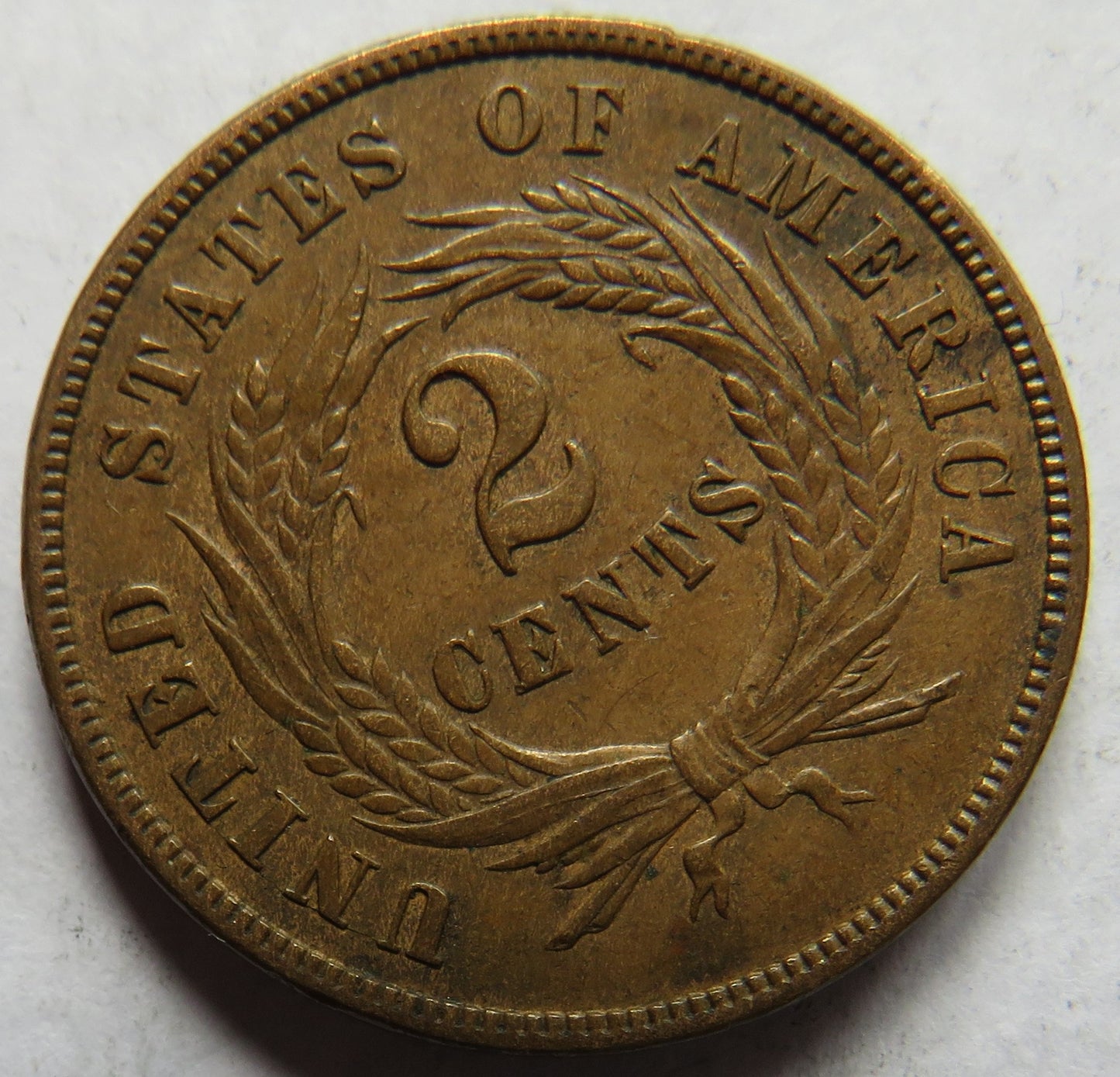 1869 USA Shield 2 Cents Coin Better Example
