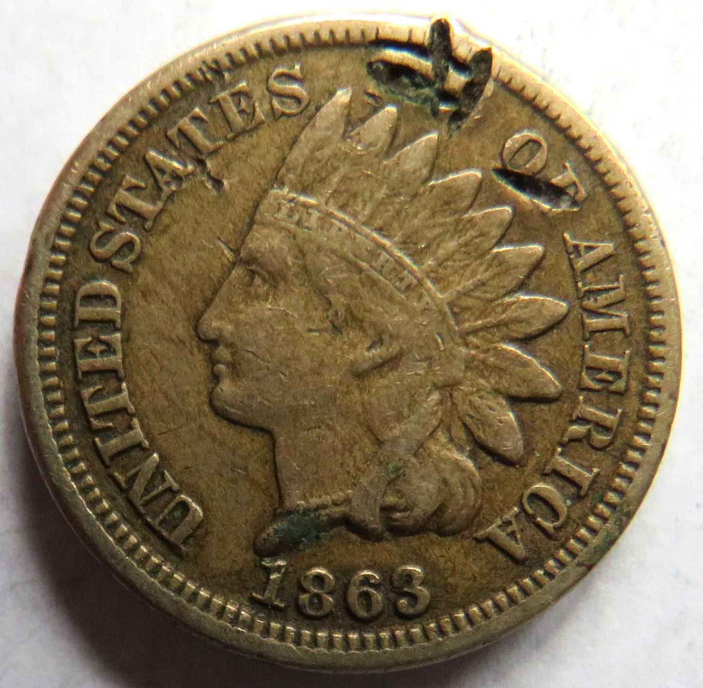 1863 USA Indian Head One Cent Coin