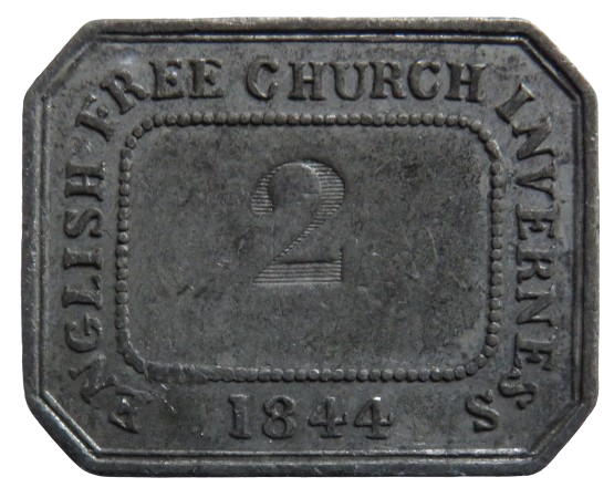 English Free Church Inverness 1844 Communion Token - Scotland