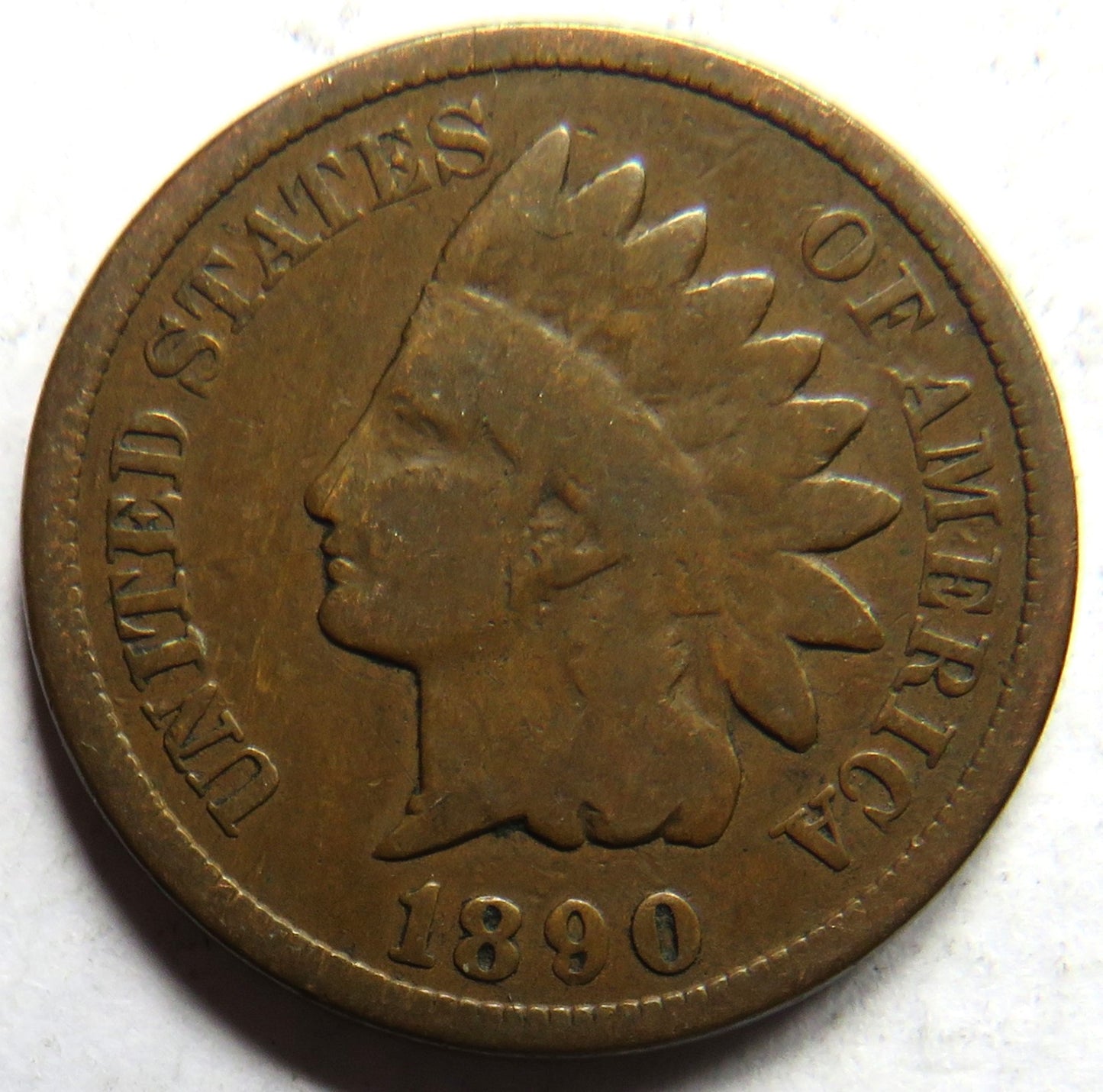 1890 USA Indian Head One Cent Coin