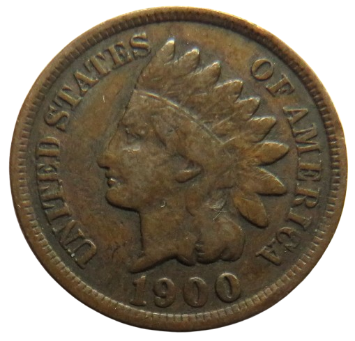 1900 USA Indian Head One Cent Coin
