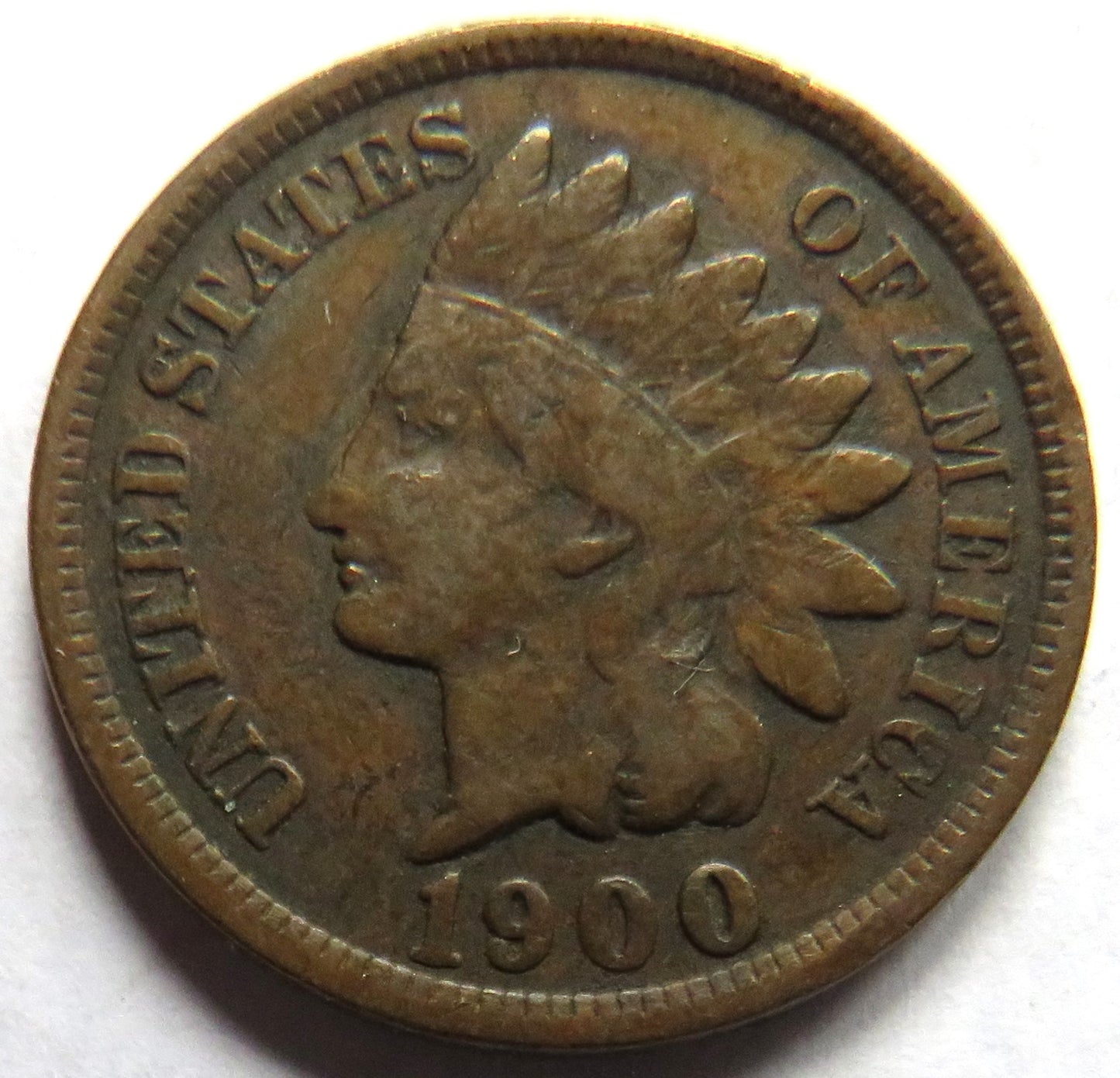 1900 USA Indian Head One Cent Coin