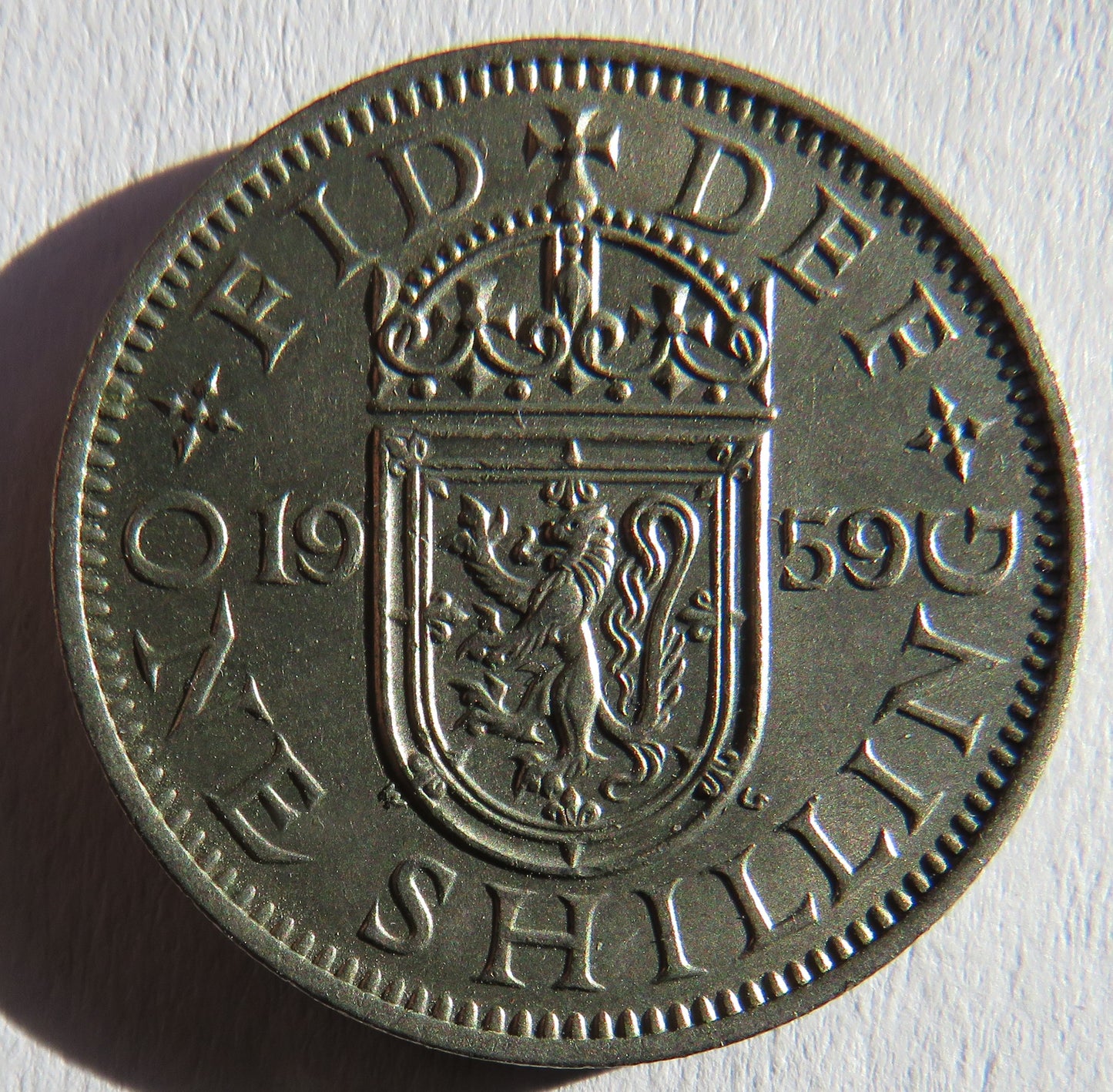 1959 Queen Elizabeth II Scottish Shilling Coin Better Grade - Great Britain