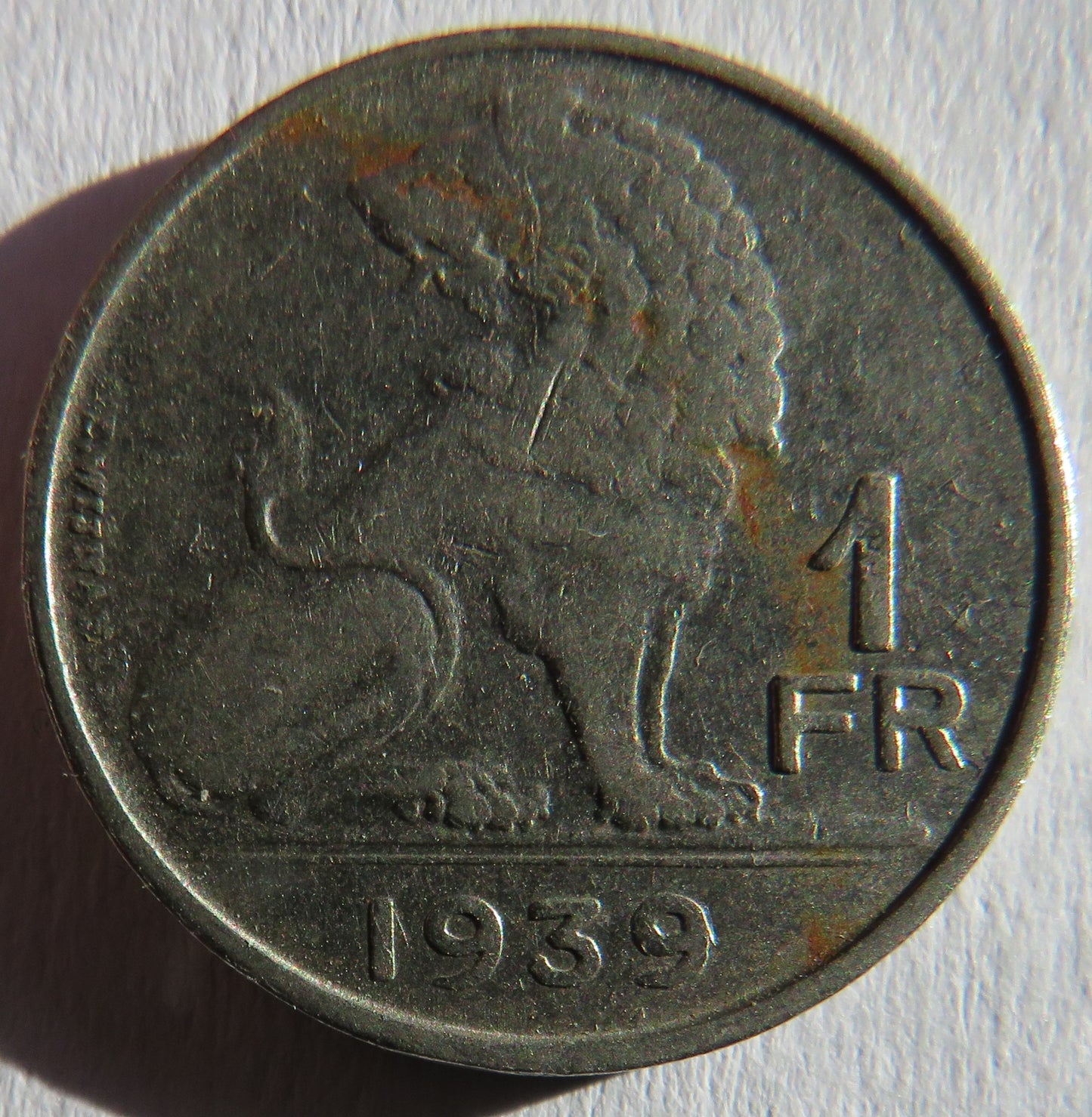 1939 Belgium One Franc Coin