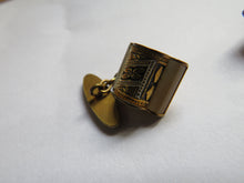 Load image into Gallery viewer, Vintage Pair of Cufflinks Damascene Gold, Black &amp; Mother of Pearl
