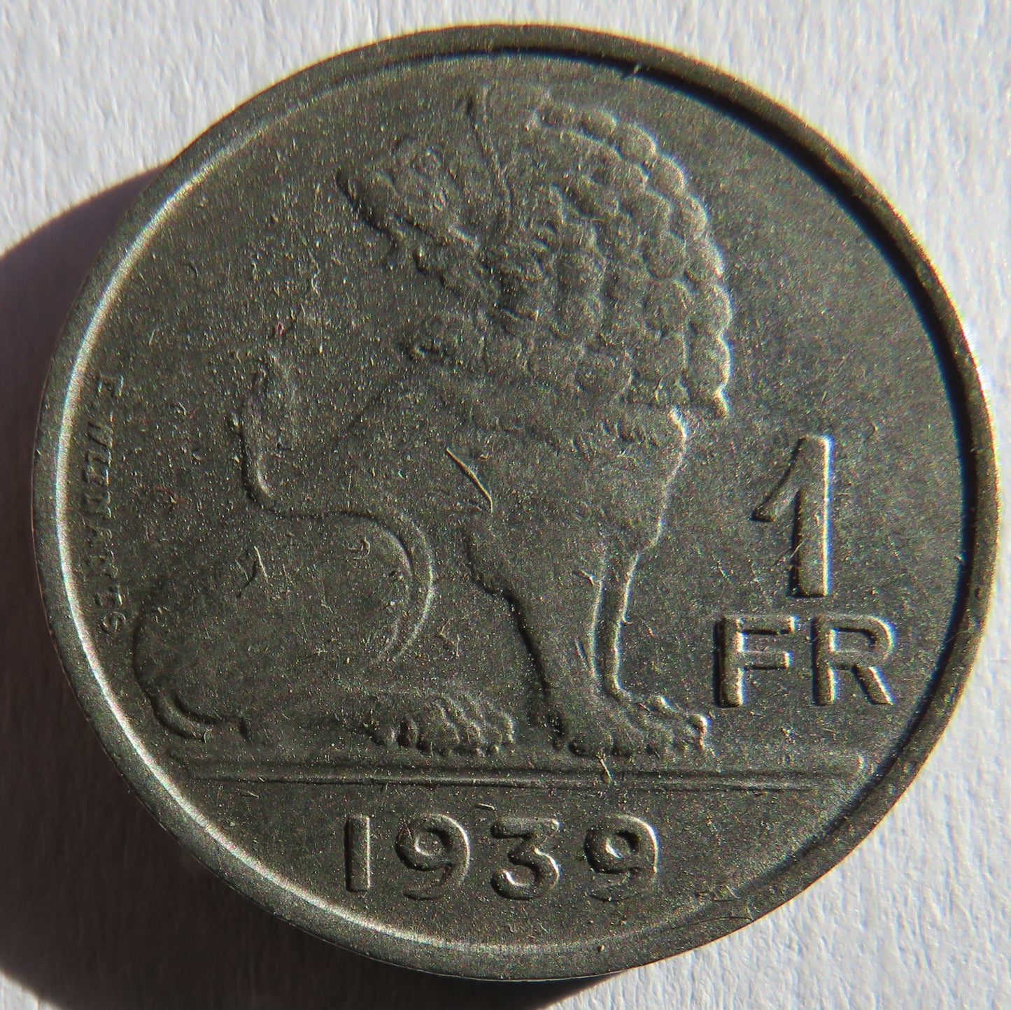 1939 Belgium One Franc Coin