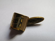 Load image into Gallery viewer, Vintage Pair of Cufflinks Damascene Gold, Black &amp; Mother of Pearl
