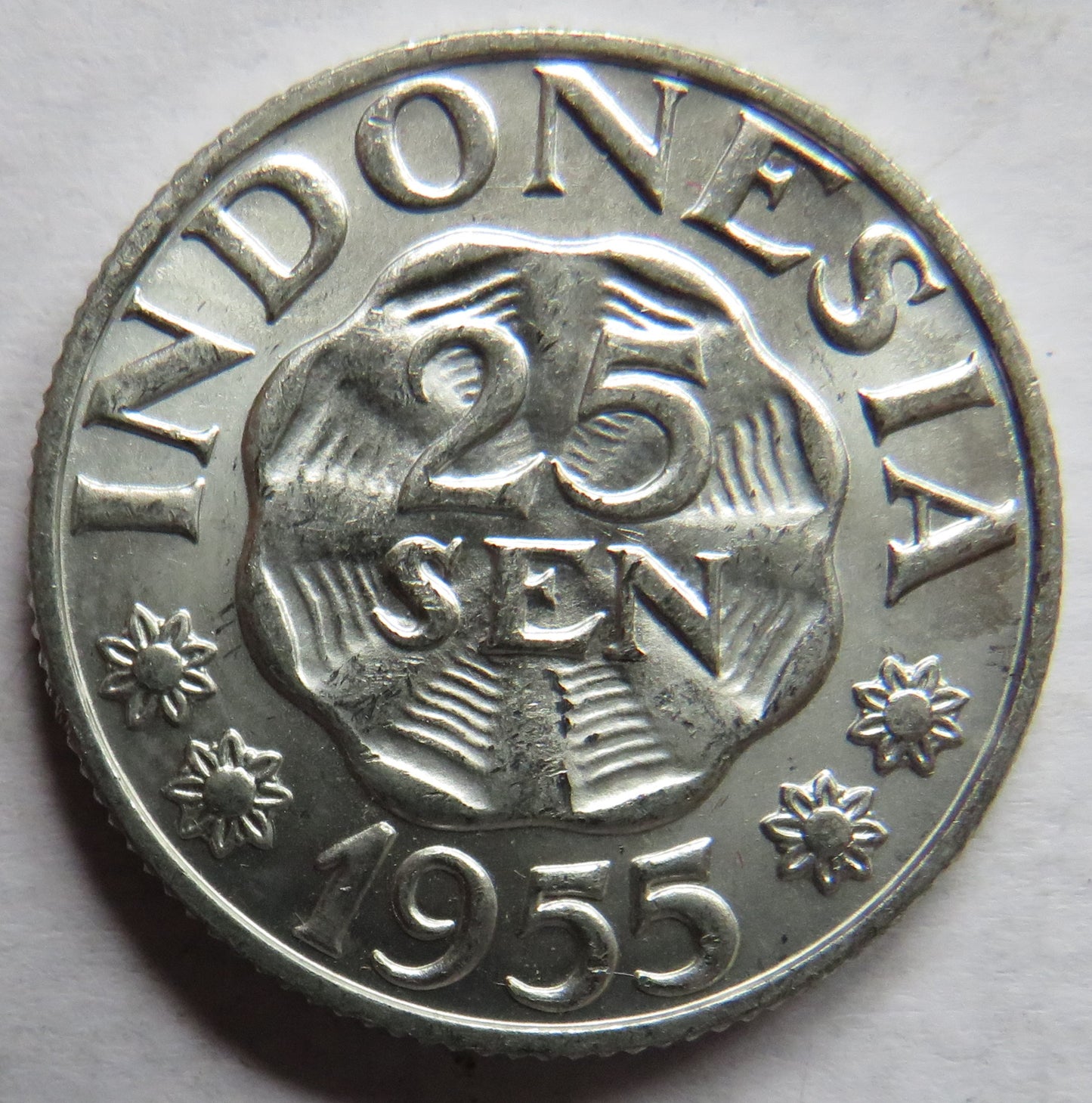 1955 Indonesia 25 Sen Coin